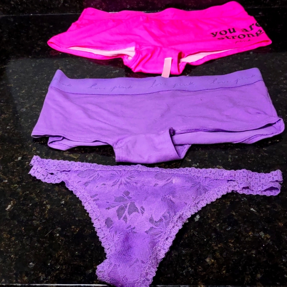 Victoria secret Panties Size Medium Pink, Purple,